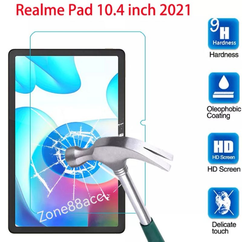 Tempered glass Realme pad 10.4 RMP2102 Antigores Bening Screen Guard protector TG pelindung layar tablet tab