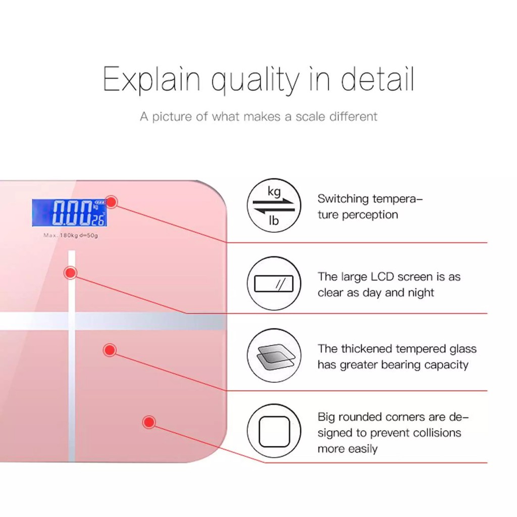 Timbangan Badan Digital With USB Charging ANTI PECAH