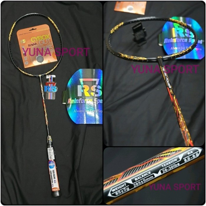 New - Paket Lengkap Raket Badminton Rs Metric Power 16 N Ii Original #98