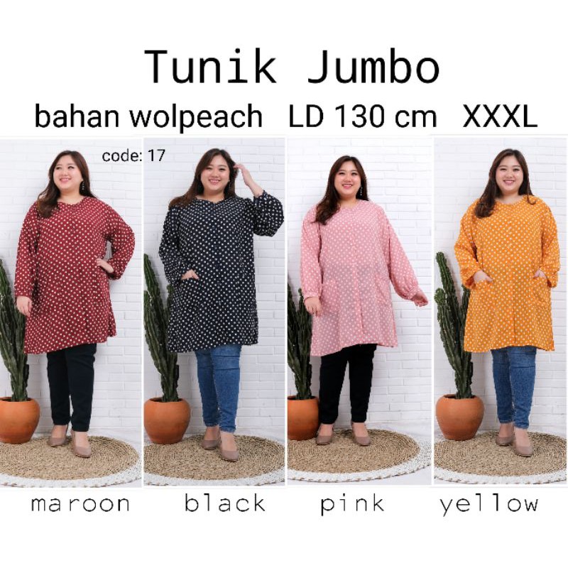 tunik polkadot jumbo busui