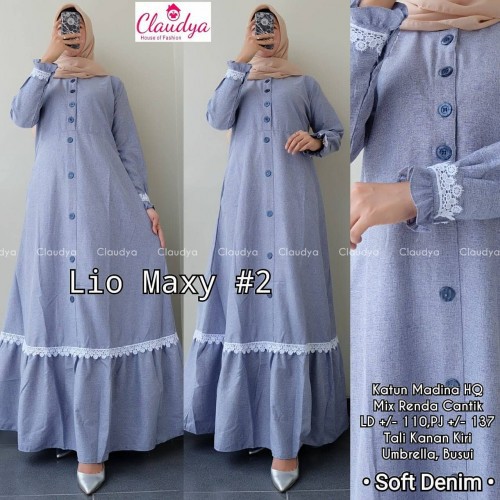 Baju Gamis Drees Pesta Wanita Remaja Long Dres Perempuan Dress Cewek Dewasa Ibu Muslim Syari Kekinian Mewah Modern Premium Terbaru-Soft Denim