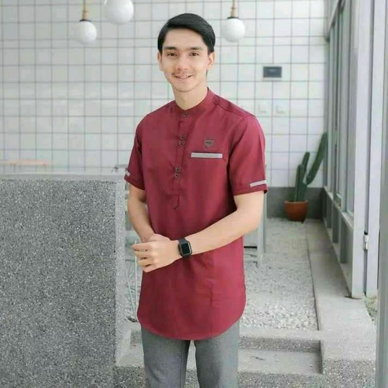 Baju Koko Muslimin Kurta Katun Toyobo Murah Baju Muslim Pria Pendek Terbaru