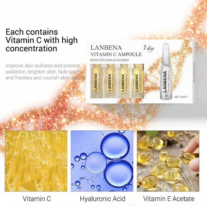 (READY &amp; ORI) LANBENA Vitamin C Ampoule LB3909 3909 SERUM MENCERAHKAN WAJAH ORIGINAL VIT C