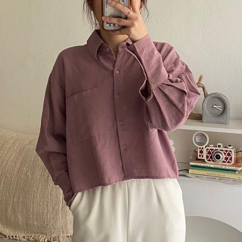 BEFAST - ZRX OOTD Blouse Wanita NICOl / LYDIA TOP BLOUSE / Pakaian Crop Kemeja Wanita / Atasan Lengan Panjang / Fashion Wanita Modis / Terbaru 2022 / Kemeja Polos Casual / OOTD Remaja ABG Kekinian / Kemeja Outer Crop