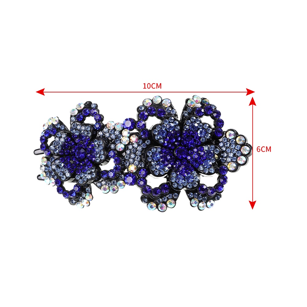 Jepit Rambut Bentuk Bunga Aksen Kristal Dan Berlian Imitasi Untuk Wanita