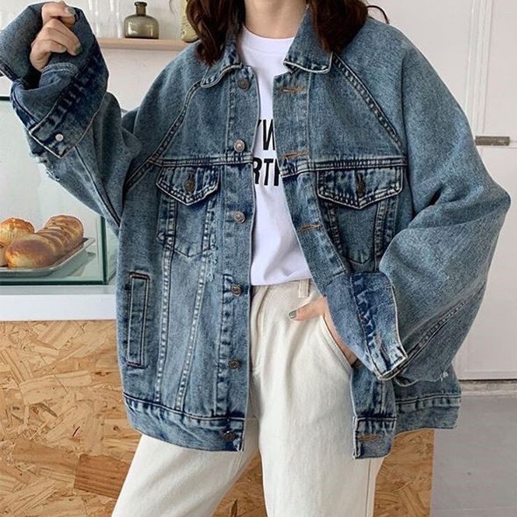 SERAVA JAKET JEANS WANITA OVERISIZE