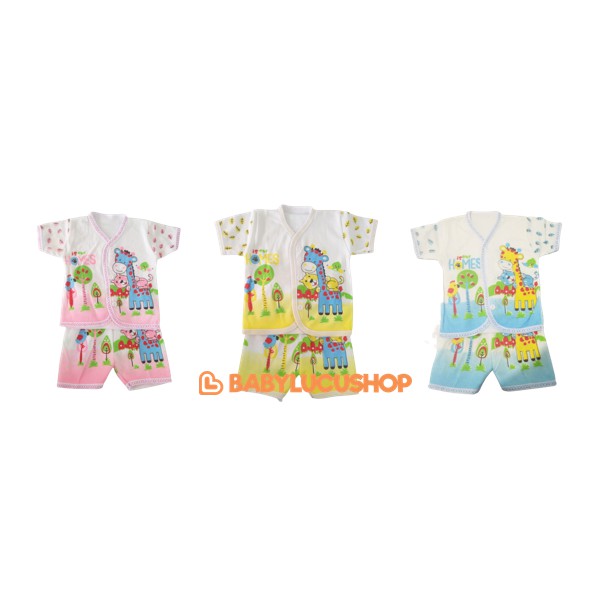 Setelan Baju Pendek Bayi Boboko 0-6 Bulan SNI Stelan Bayi1
