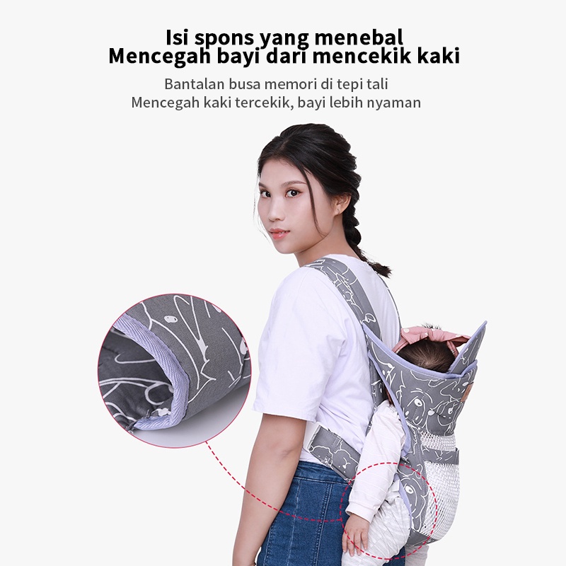 Gendongan Bayi Depan Murah 0-36 bulan Gendongan Baby Lite Carrier SSC Ergonomis M Shape Original Bisa COD Gendongan Newborn Baby Carrier Solid &amp; Motif
