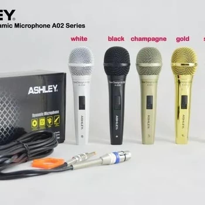 mic kabel ashley A02 original/mic ashley A 02/microphone profesional