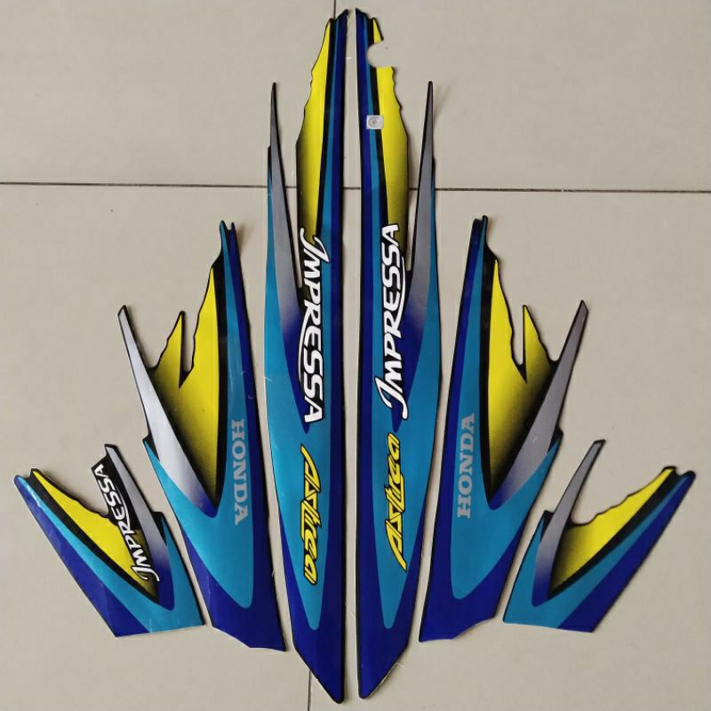 striping stiker honda astrea grand sabit impressa stiker grand impressa biru impressa