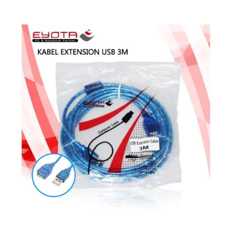 Kabel Usb A 2.0 extension eyota 3 meter am-af 480Mbps - Usb2.0 male-female 3m cable