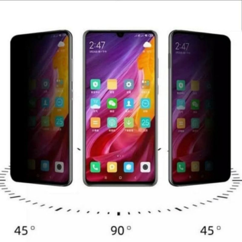 Vivo Y75 / Y75 Anti Gores Kaca Anti Spy Privacy Temper Glass Screen Guard Protector