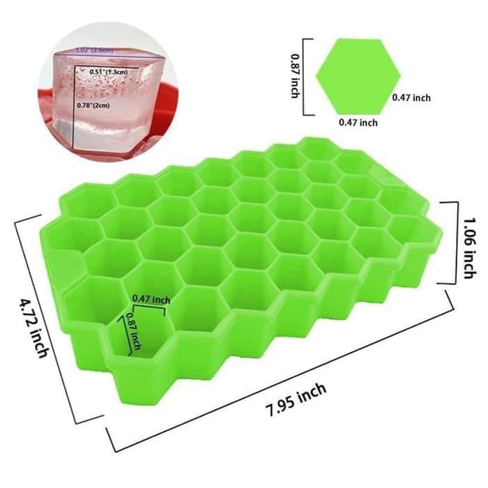 Cetakan Es Batu bentuk Honeycombs Fleksibel Silikon Silicone (ADA PENUTUP) Cetakan Puding Agar Agar