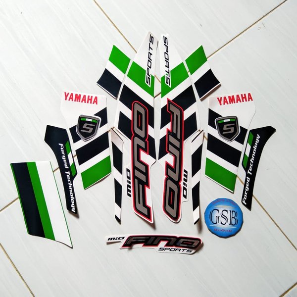 Stiker Striping Motor Yamaha Fino Sporty 2014 Hijau