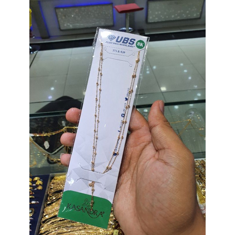 kalung jedar emas 375 dua layer model fashion