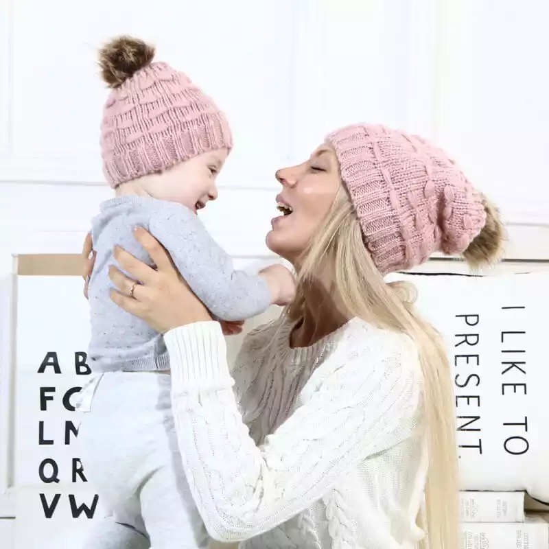 Topi Wanita dan Bayi Sepasang Beanie hat Mom and Baby