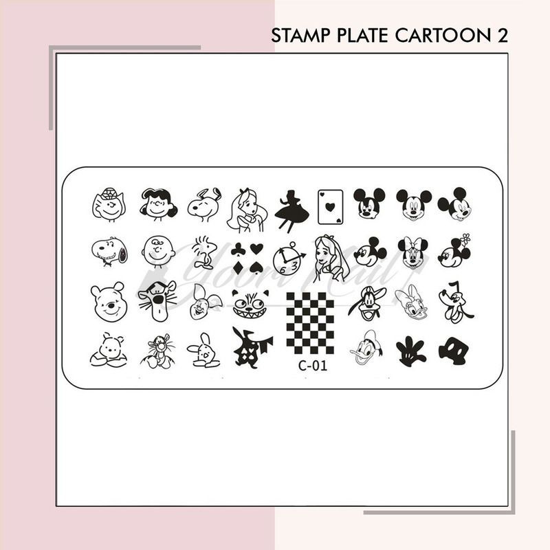 Stamp plate cartoon character nail art snoopy hello kitty mickey disney stamping nails