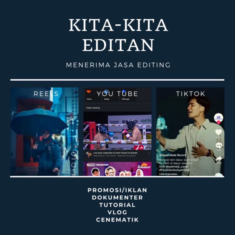 Jasa Editing Vidio Youtube, Iklan, Tugas, Dan lain-lain