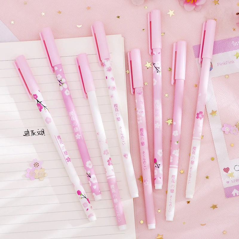 OVERFLOWS.ID BOLPEN FLOWER PULPEN BUNGA SAKURA PINK BOLPOIN LUCU