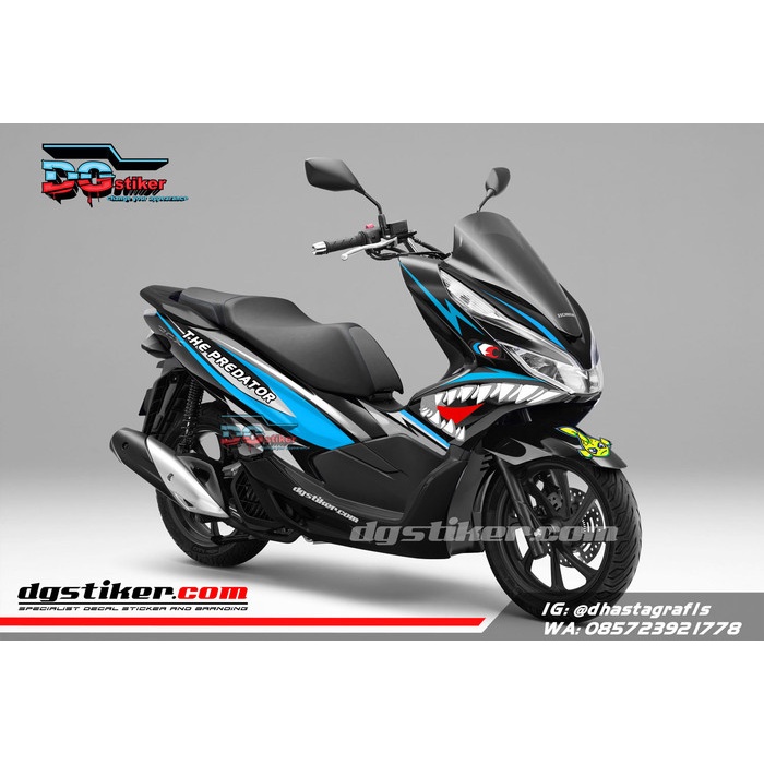 Decal Sticker Honda Pcx 2018 hitam shark