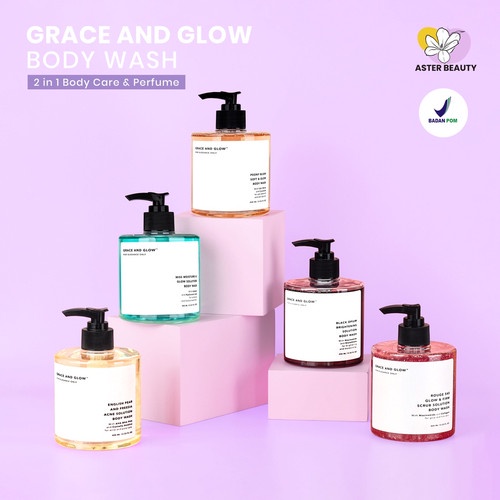 Grace And Glow Black Opium Brightening Booster Pear and Freesia Anti Acne Solution Body Wash BPOM