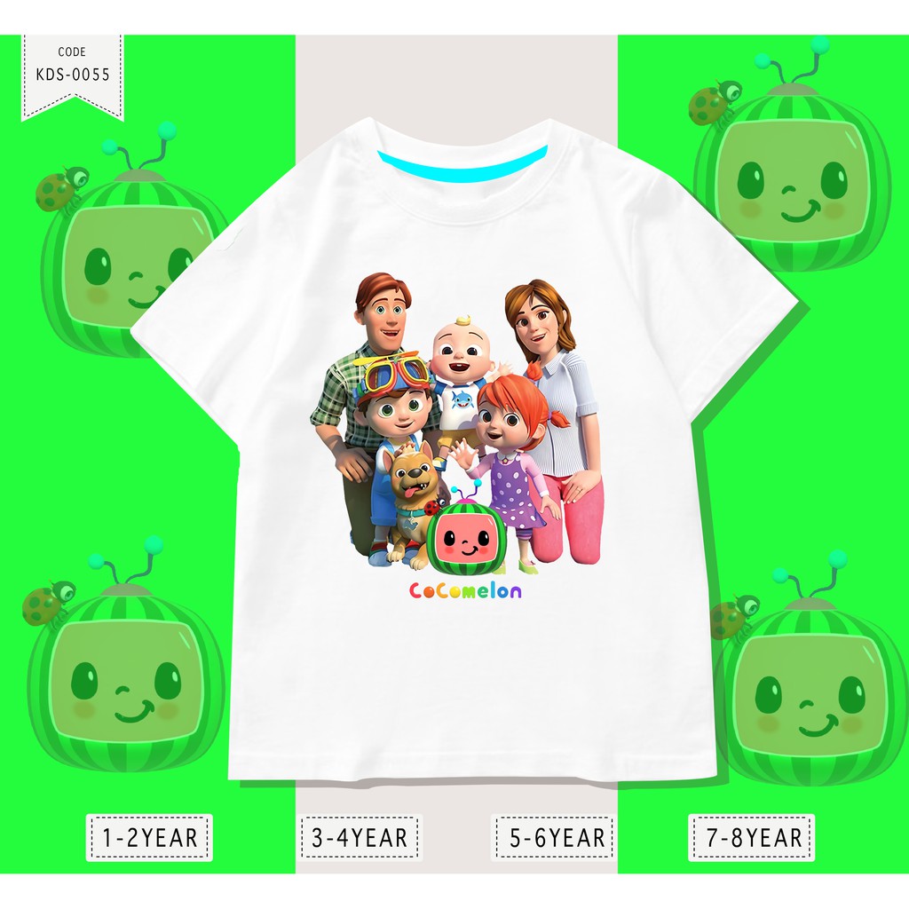 KAOS ANAK-ANAK / COCO MELON FAMILY / REAL PICTURE 100% BAHAN COMBED 24S