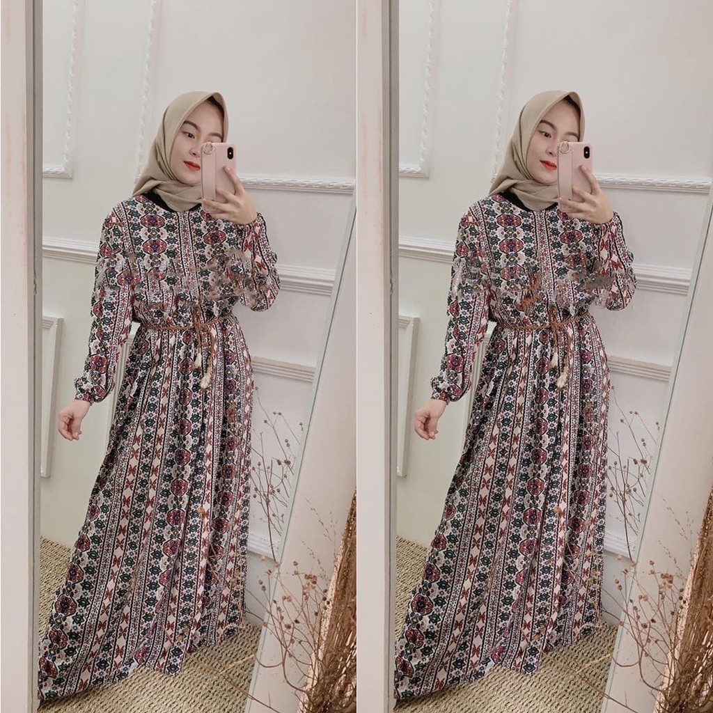 Promo Spesial - Ziona Maxi Dress Premium Free Belt Diamore.Grosir