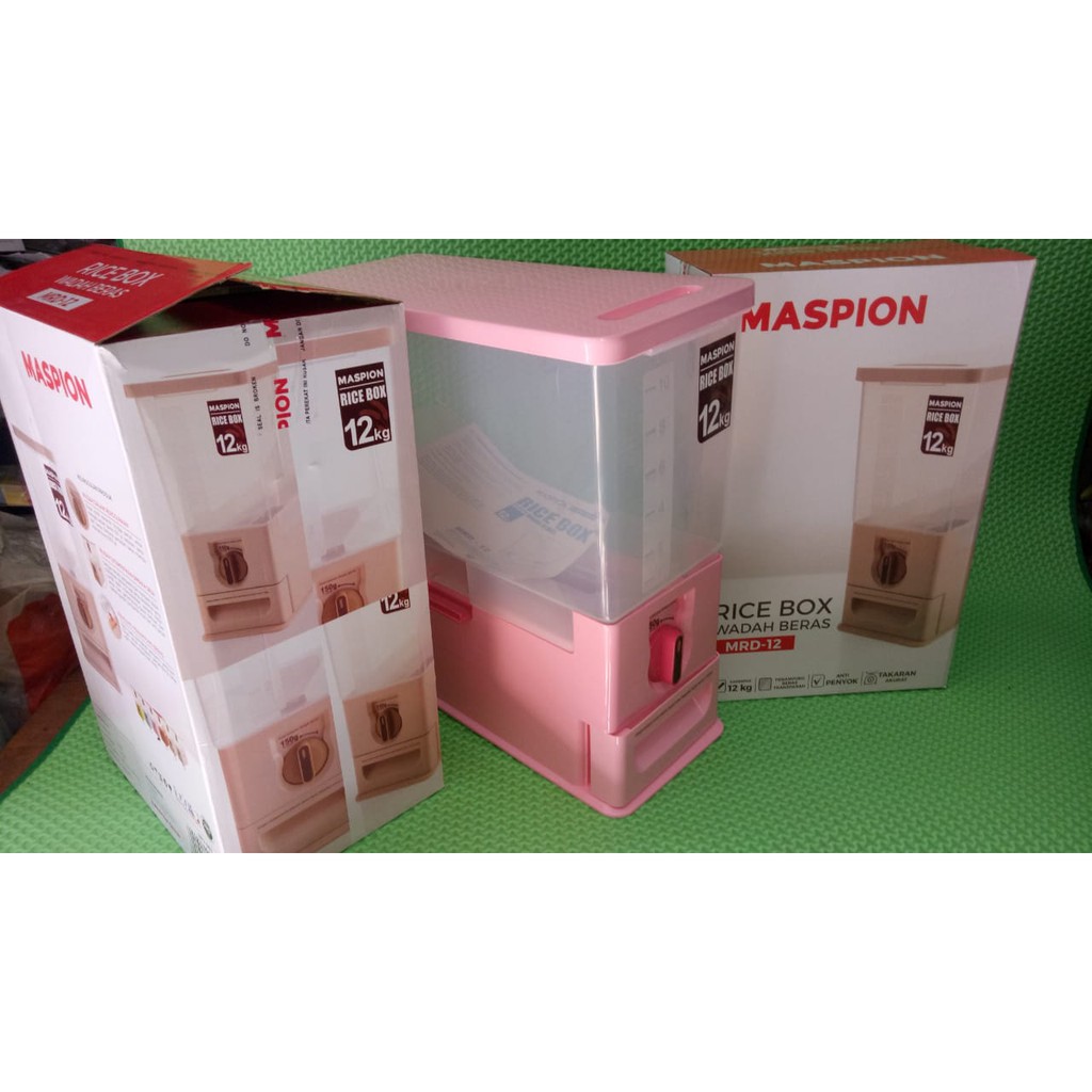 Rice Box 12 kg - Wadah Beras / Maspion / Plastik