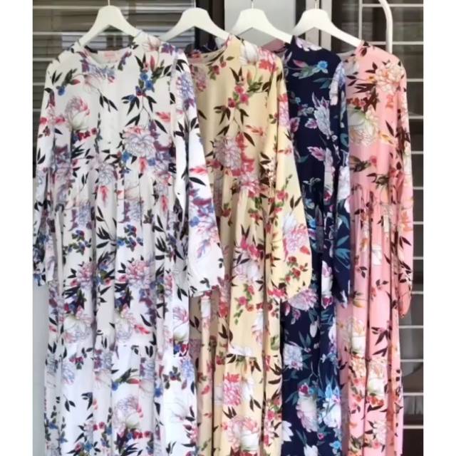 Bian dress floryn navy&white by callanda hijab