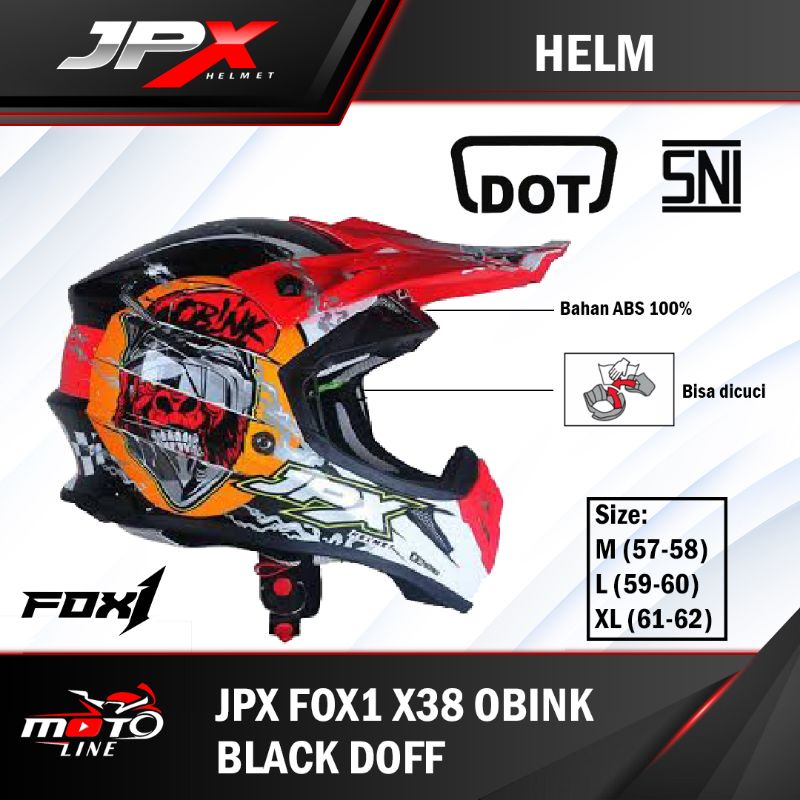 helm jpx fox1 x38 obink black doff / super black
