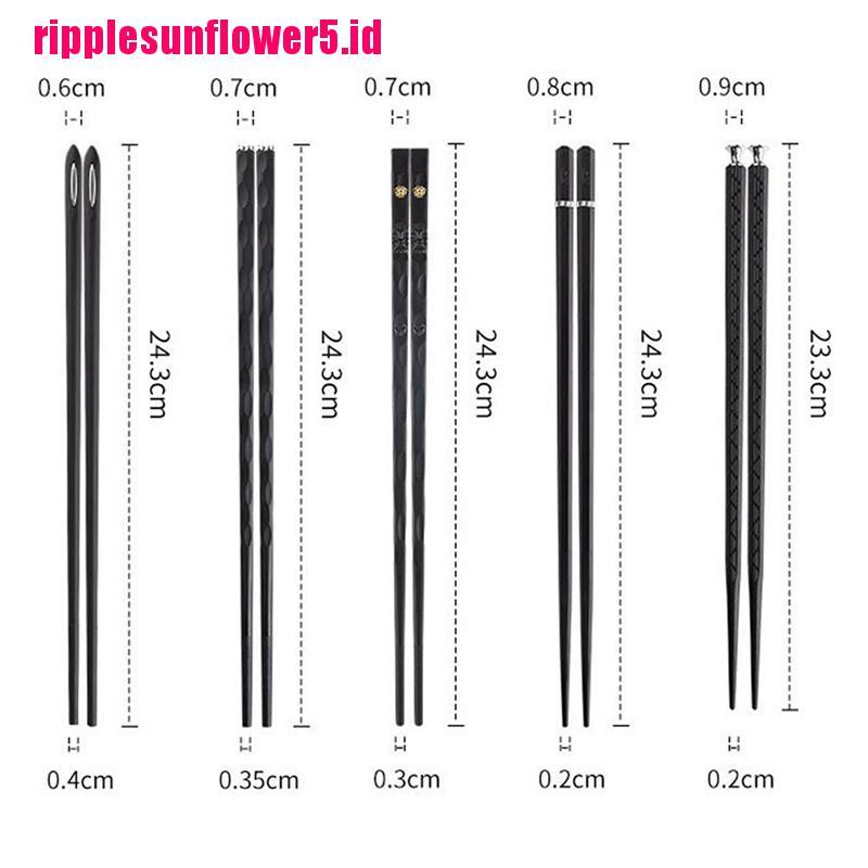 5 Pasang Sumpit Sushi Bahan Alloy Anti Slip Dapat Digunakan Kembali