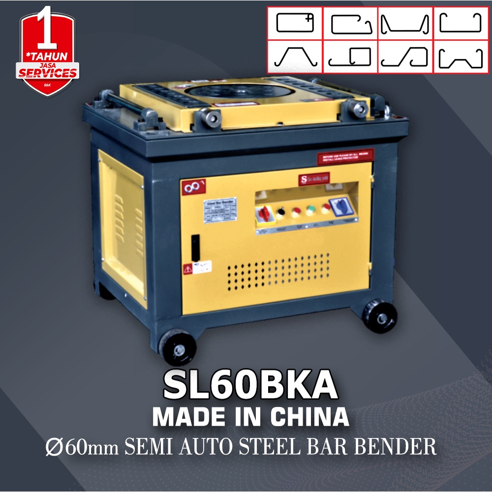 Mesin Penekuk Besi Beton Eser 60mm Semi-automatic Steel Bar Bender - AKS - SL60BKA