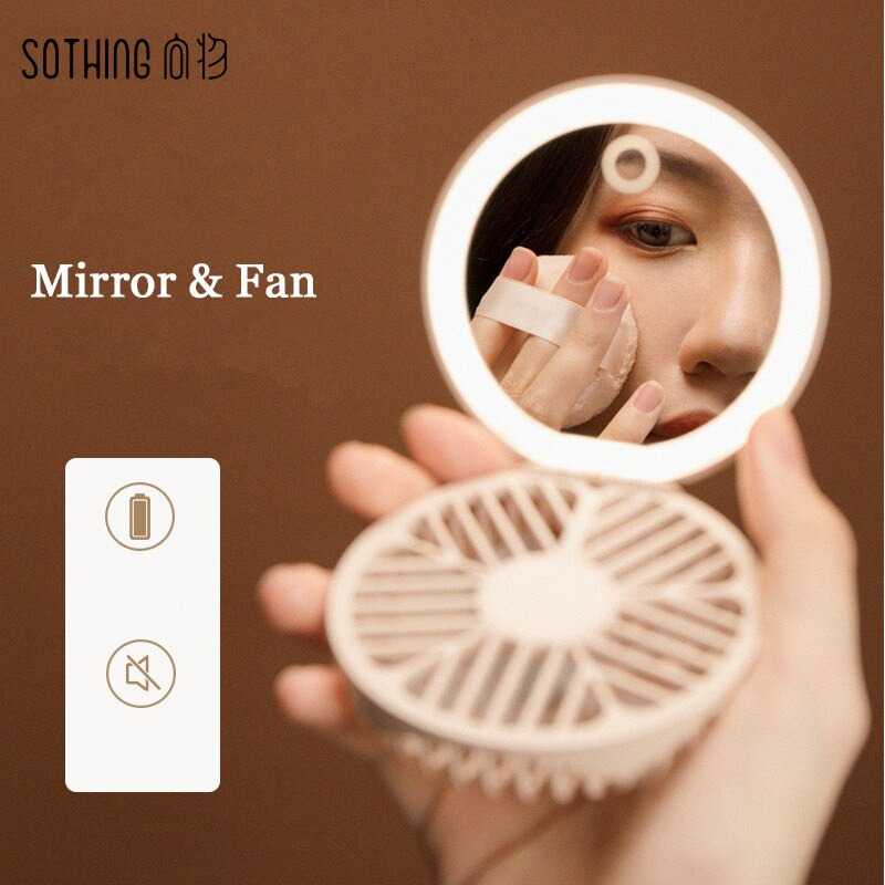 Sothing Cermin Lipat Make Up Mirror LED Light with Fan - DSHJ-S-1910 ( Mughnii )