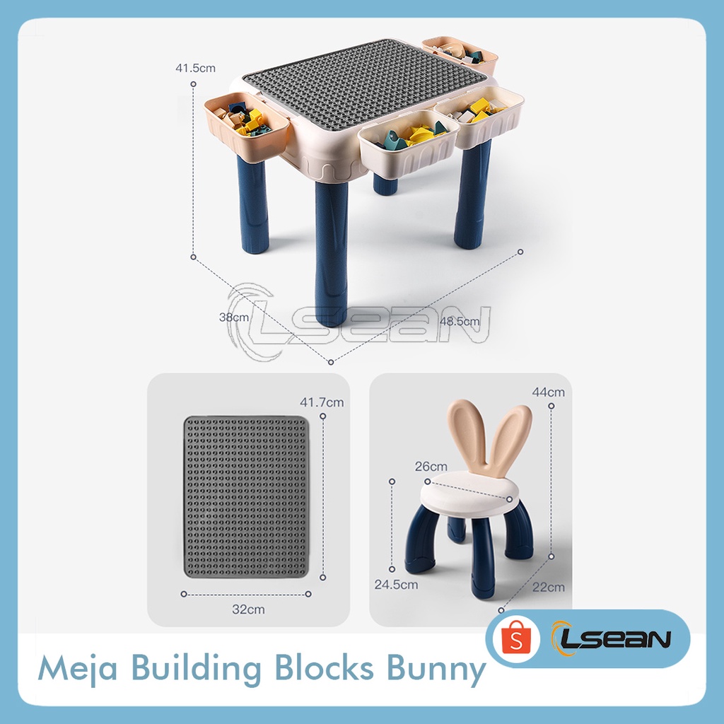 SET MEJA KURSI BUNNY MAKAN BELAJAR BERMAIN ANAK