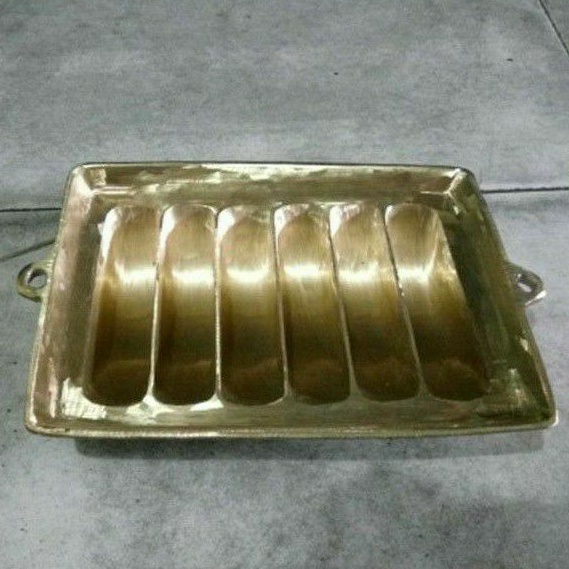 Cetakan Kue Pukis Kuningan 6 Lubang/Cetakan Kue Pancong Bandrong Gandong Bahan Kuningan