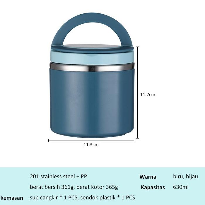 ❖IMPORT❖ FOODI 630ml/1l termos mini/wadah es buah/cangkir mangkok anti bocor/termos sup tahan panas 