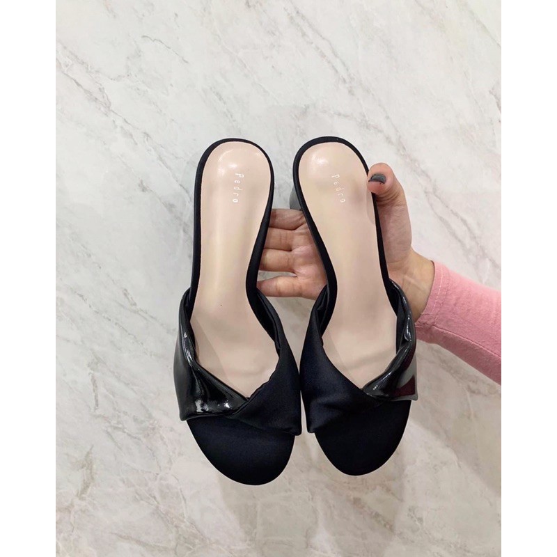 [7.7 Boombastis Sale⚡] - SANDAL WANITA PS036 METALLIC SOFT TWIST MULES SHOES PREMIUM IMPORT