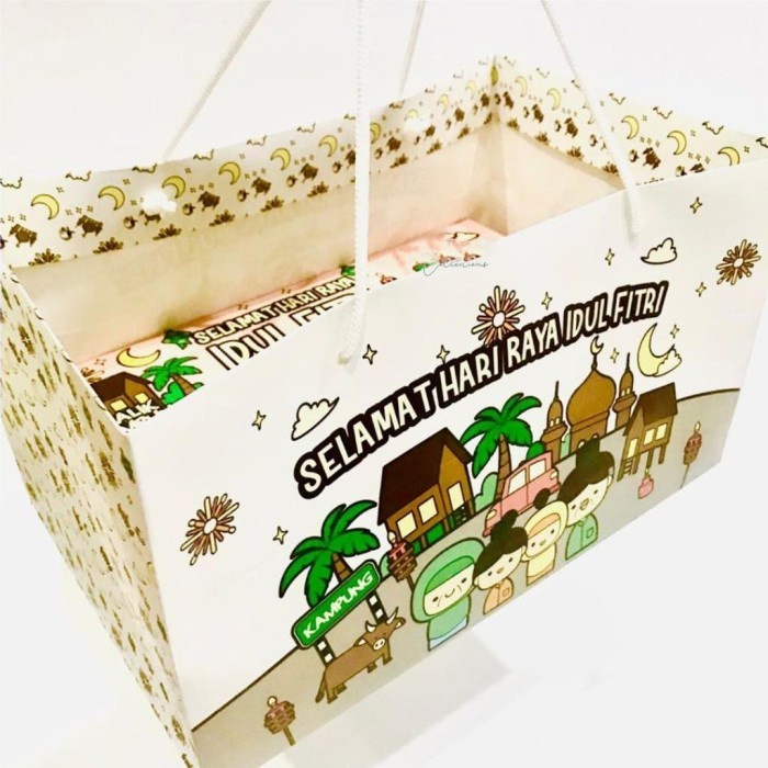 

(TERLARIS) Box Lebaran Set Paperbag Idul Fitri Dus Kotak Hamper Toples Kue Kering