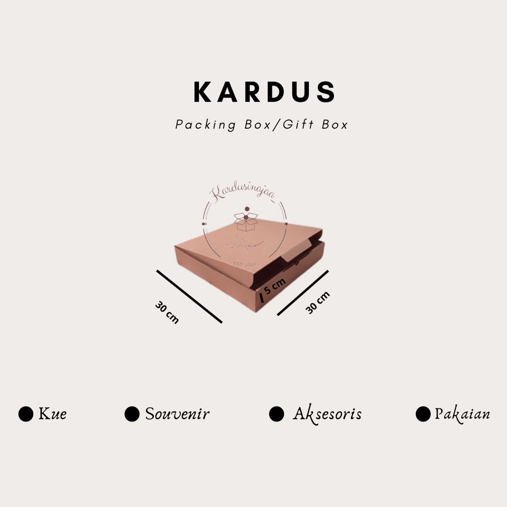 

KARDUS GIFTBOX PACKING 30X30X5 DIE CUT EASY USAGE
