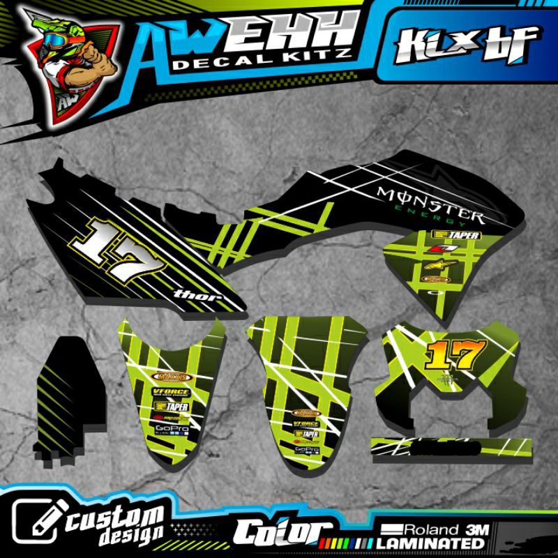 DECAL KLX BF KLX BF 150 KLX BF G HITAM MONSTER SIMPLE