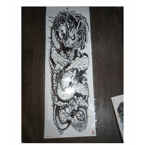 Tato Temporer Tahan Air Gambar Naga 3D Waterproof