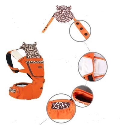Gendongan Bayi 4 in 1 Hipseat AIEBAO 6626 motif Animal | Baby Carrier