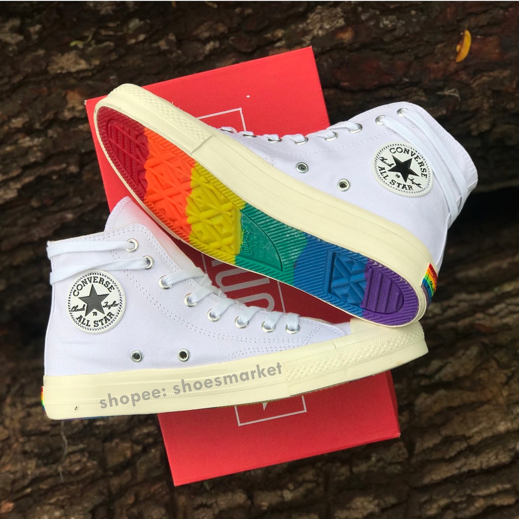 SEPATU CONVERSE 70S HIGH X RAINBOW WHITE ALL STAR CHUCK TAYLOR OBRAL MURAH