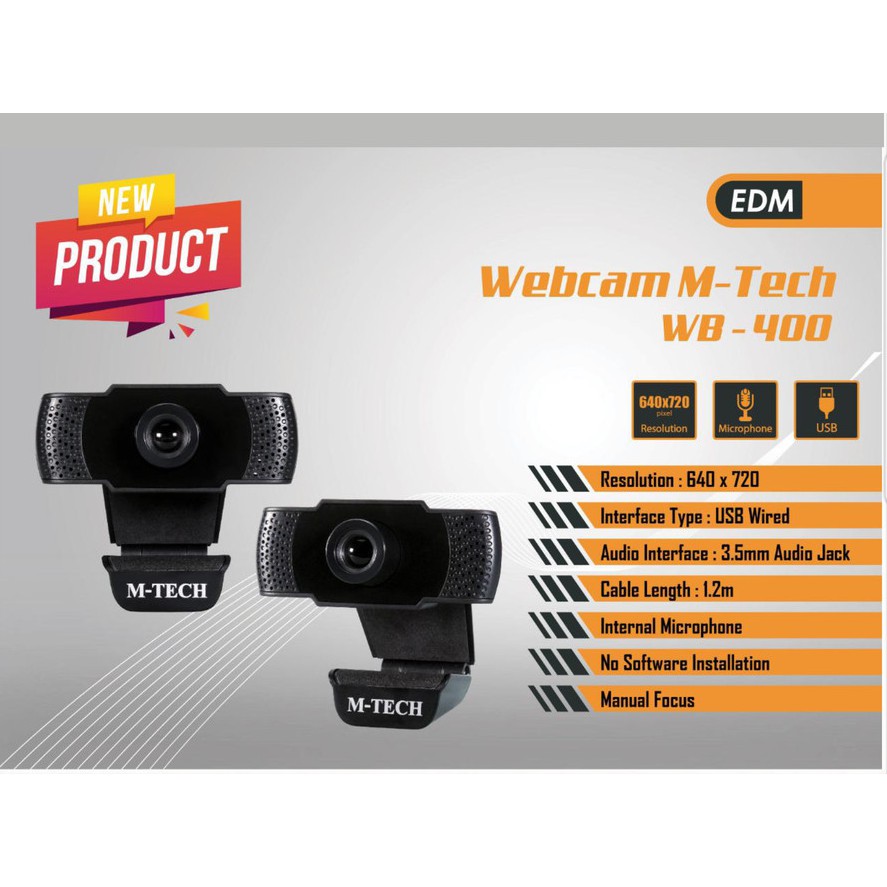 Webcam Mtech WB400 720   Pixel | Webcam Kamera Eksternal Laptop dan PC