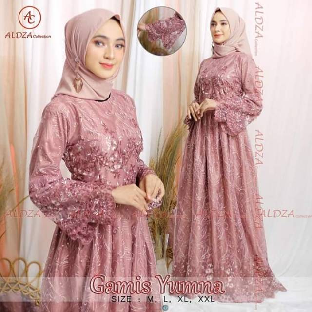 Gamis Pesta Yumna Berbahan tille Series Original Aldza Kebaya