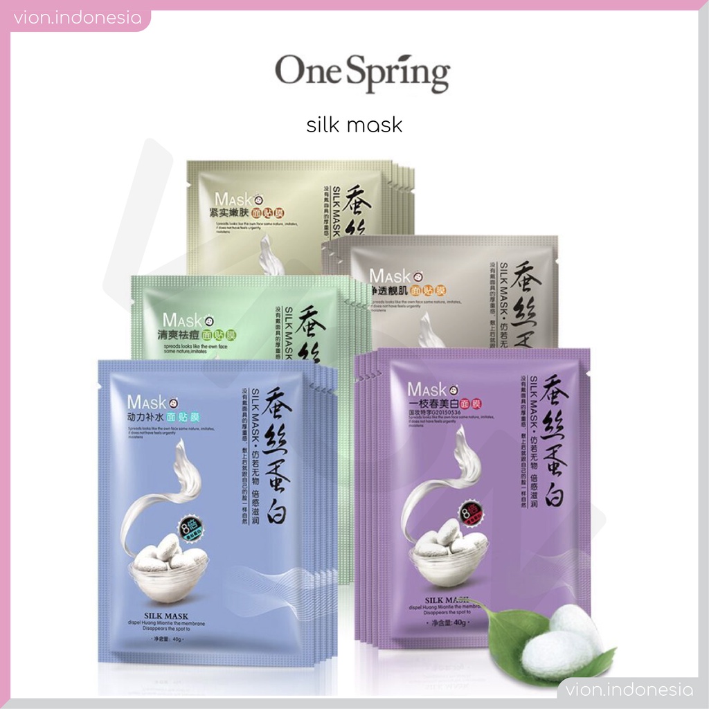 ONE SPRING Silk Mask Facial Sheet 5 Variant Masker Wajah Sutera Cantik OS001