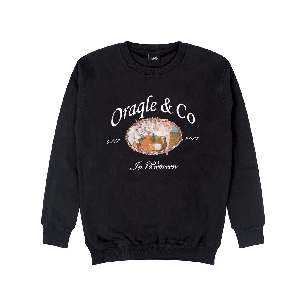 Oraqle Sweater Pullover Hoodie IN BETWEEN CREW BLACK