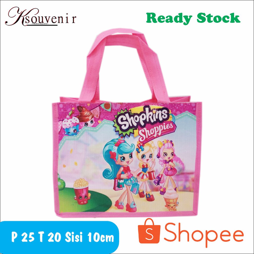 

goodie bag tas souvenir tas ulang tahun shopkins cake