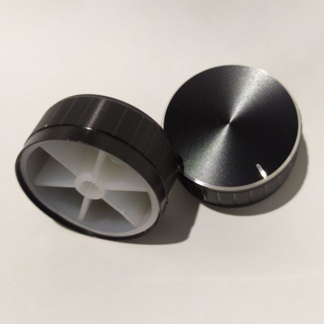 Knop potensio alumunium besar 40mm hitam premium