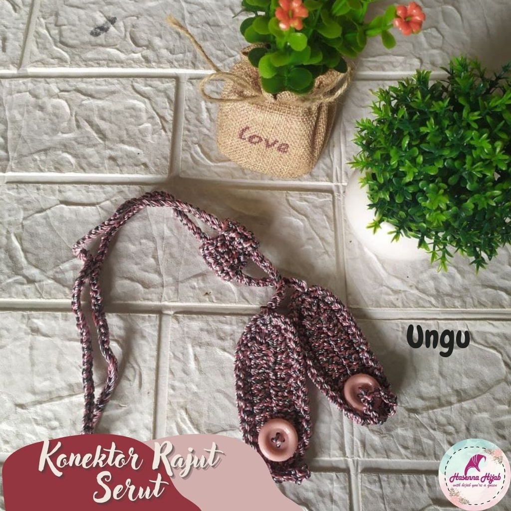 Konektor Serut Tali Rajut Hand Made Masker Hijab Strap Masker 2in1